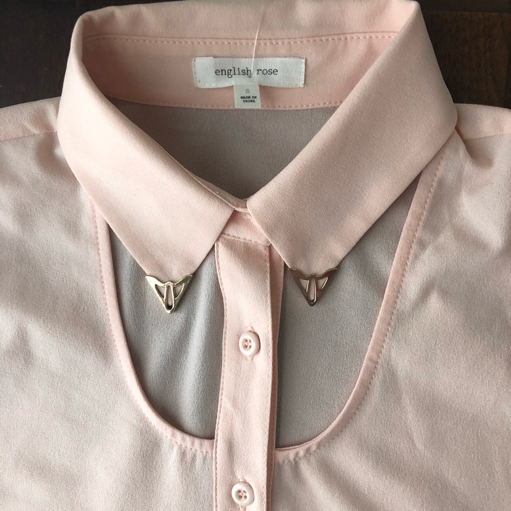 MOVING SALE! English Rose Cut Out Button Down Top
